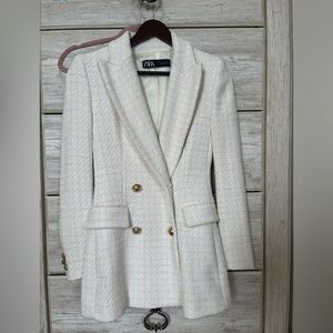 Zara Tweed Oversized Blazer Never Worn